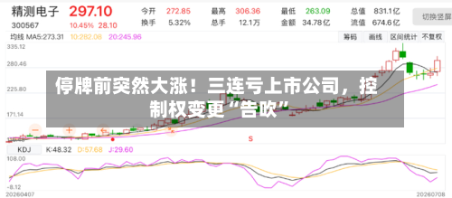 停牌前突然大涨！三连亏上市公司，控制权变更“告吹”-第2张图片