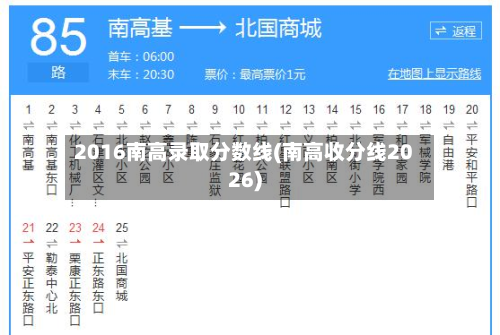 2016南高录取分数线(南高收分线2026)