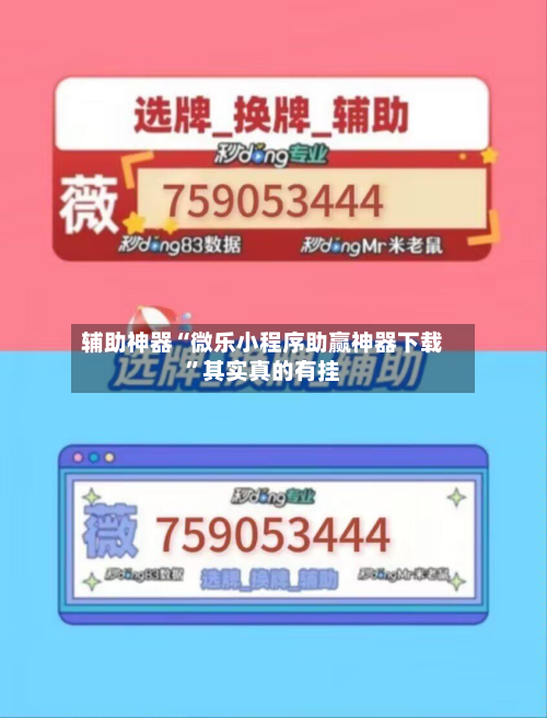 辅助神器“微乐小程序助赢神器下载”其实真的有挂-第3张图片