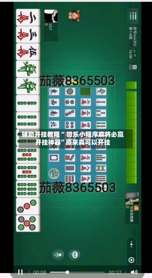 辅助开挂教程“ 微乐小程序麻将必赢开挂神器”原来真可以开挂