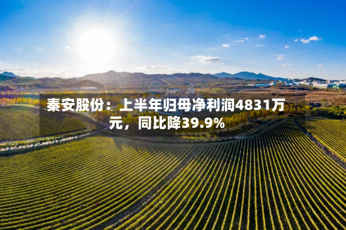 秦安股份：上半年归母净利润4831万元，同比降39.9%