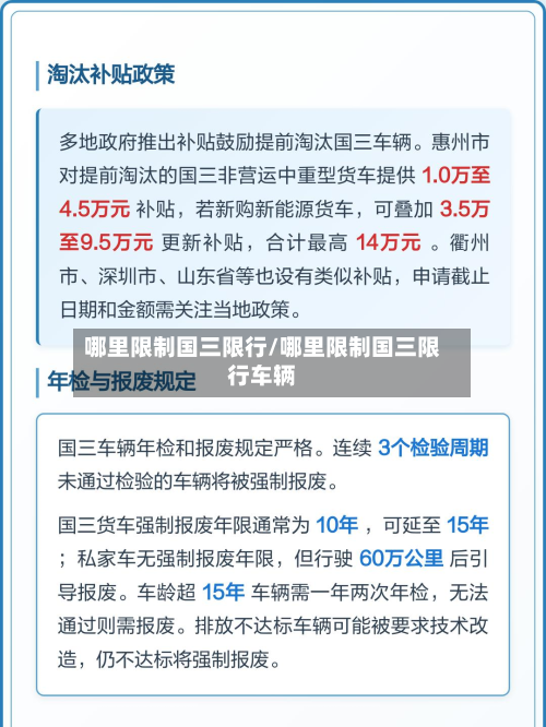 哪里限制国三限行/哪里限制国三限行车辆