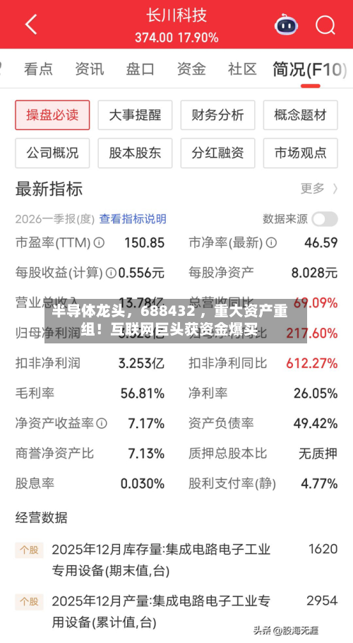 半导体龙头，688432 ，重大资产重组！互联网巨头获资金爆买-第2张图片