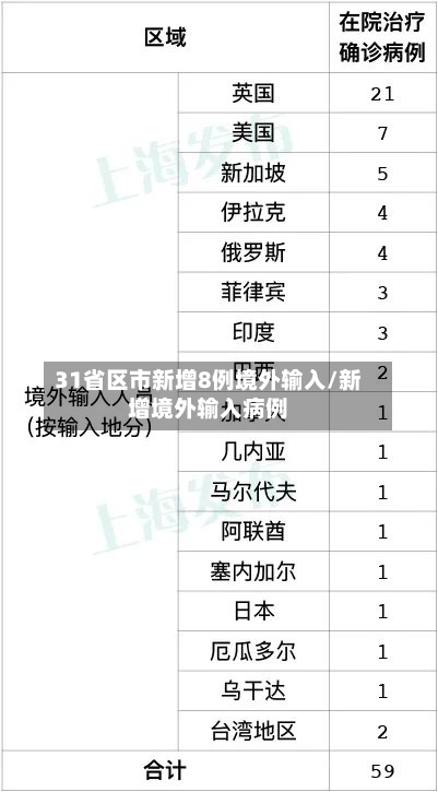 31省区市新增8例境外输入/新增境外输入病例