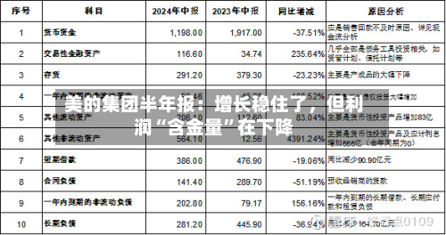 美的集团半年报：增长稳住了，但利润“含金量”在下降-第1张图片