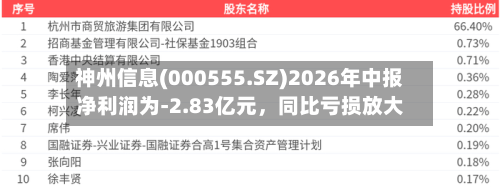 神州信息(000555.SZ)2026年中报净利润为-2.83亿元，同比亏损放大-第2张图片