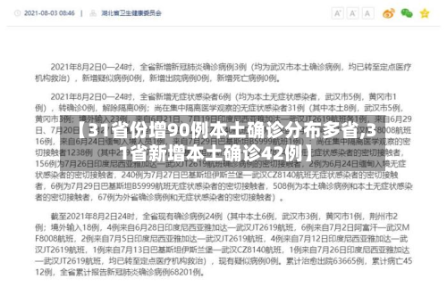 【31省份增90例本土确诊分布多省,31省新增本土确诊42例】