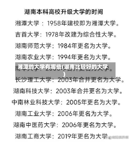 湘潭的大学有哪些(湖南比较好的大学)