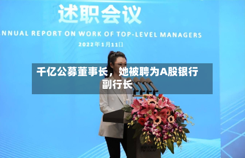 千亿公募董事长，她被聘为A股银行副行长-第2张图片