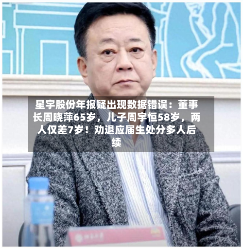 星宇股份年报疑出现数据错误：董事长周晓萍65岁，儿子周宇恒58岁，两人仅差7岁！劝退应届生处分多人后续-第2张图片