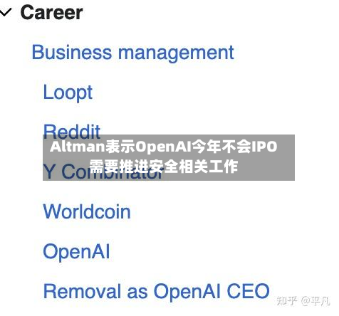 Altman表示OpenAI今年不会IPO 需要推进安全相关工作-第3张图片