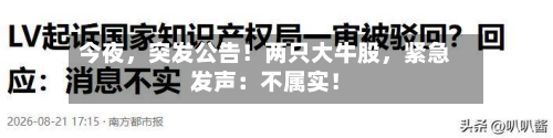 今夜，突发公告！两只大牛股，紧急发声：不属实！-第2张图片