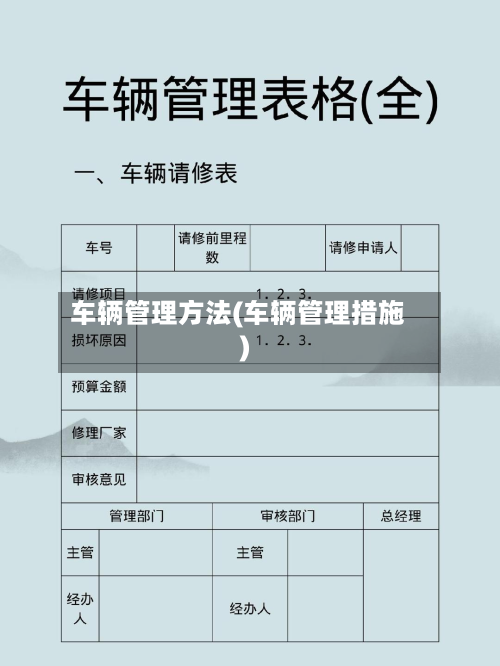 车辆管理方法(车辆管理措施)