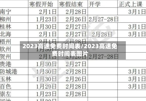 2023高速免费时间表/2023高速免费时间表图片-第2张图片