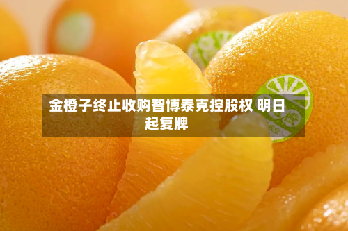 金橙子终止收购智博泰克控股权 明日起复牌-第1张图片