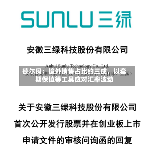 德尔玛：境外销售占比约三成，以套期保值等工具应对汇率波动-第3张图片