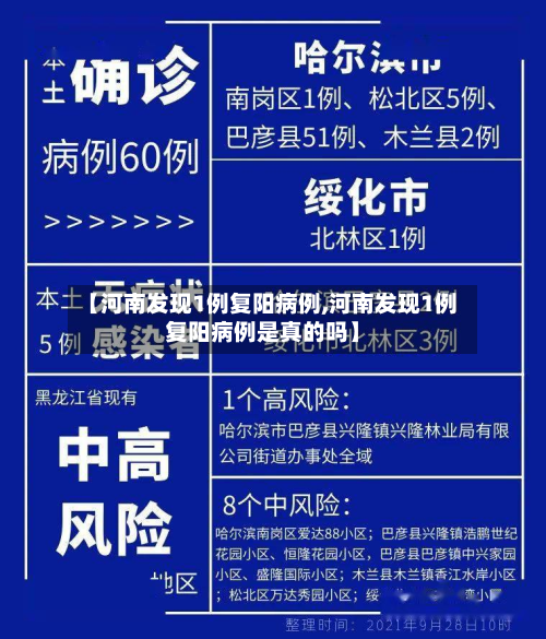 【河南发现1例复阳病例,河南发现1例复阳病例是真的吗】