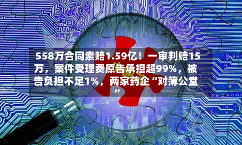 558万合同索赔1.59亿！一审判赔15万，案件受理费原告承担超99%，被告负担不足1%	，两家药企“对簿公堂”-第2张图片