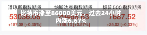 比特币涨至86000美元	，过去24小时内涨6.67%-第2张图片